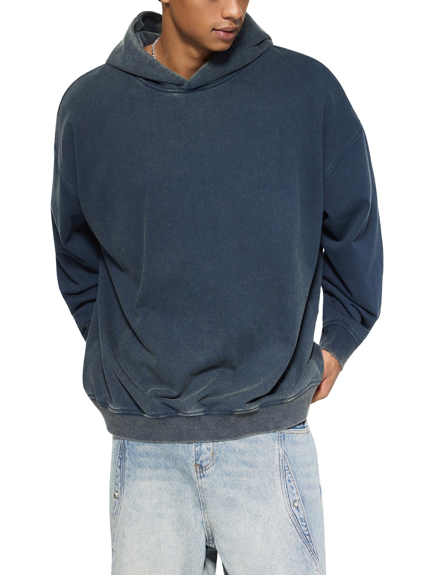 vintage washed gradient fleece hoodie