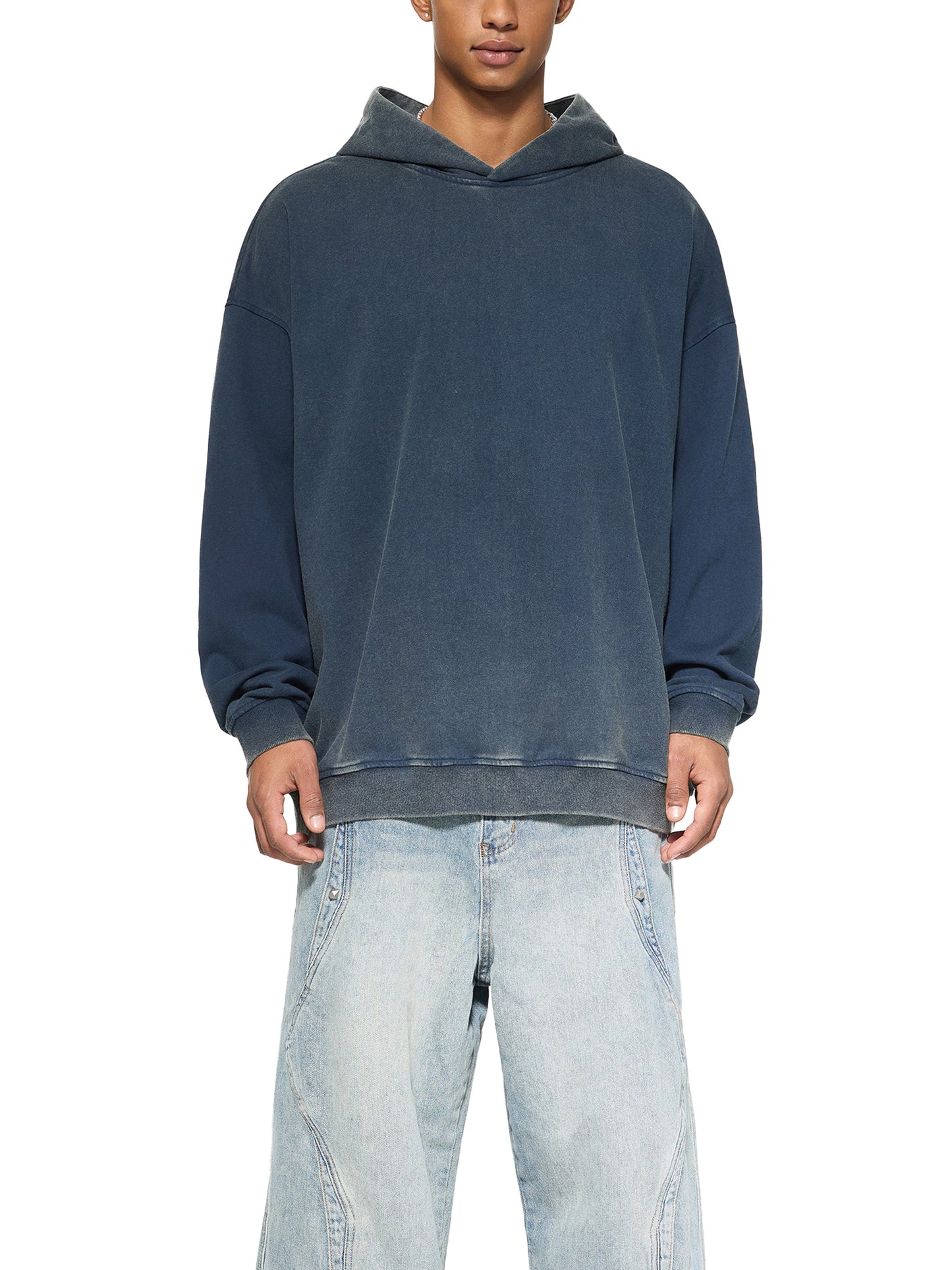 vintage washed gradient fleece hoodie