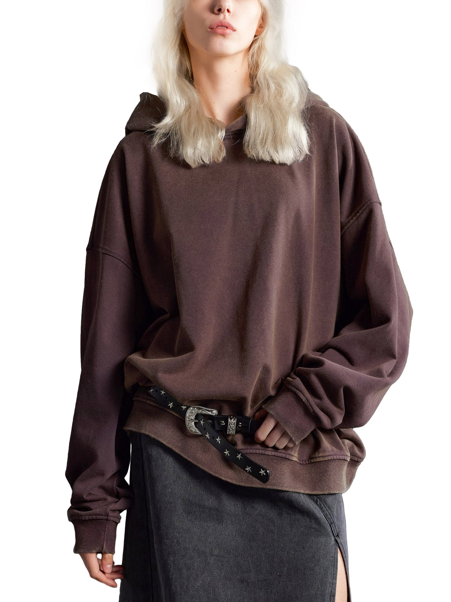 vintage washed gradient fleece hoodie