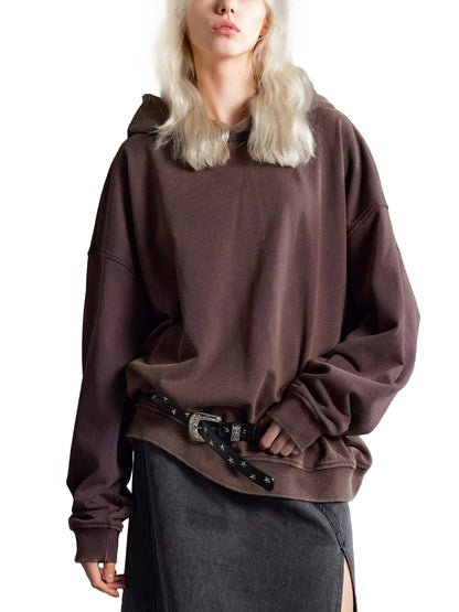 Vintage Washed Gradient Fleece Hoodie