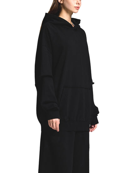 Acid Washed Raw Edge Double Layered Hoodie