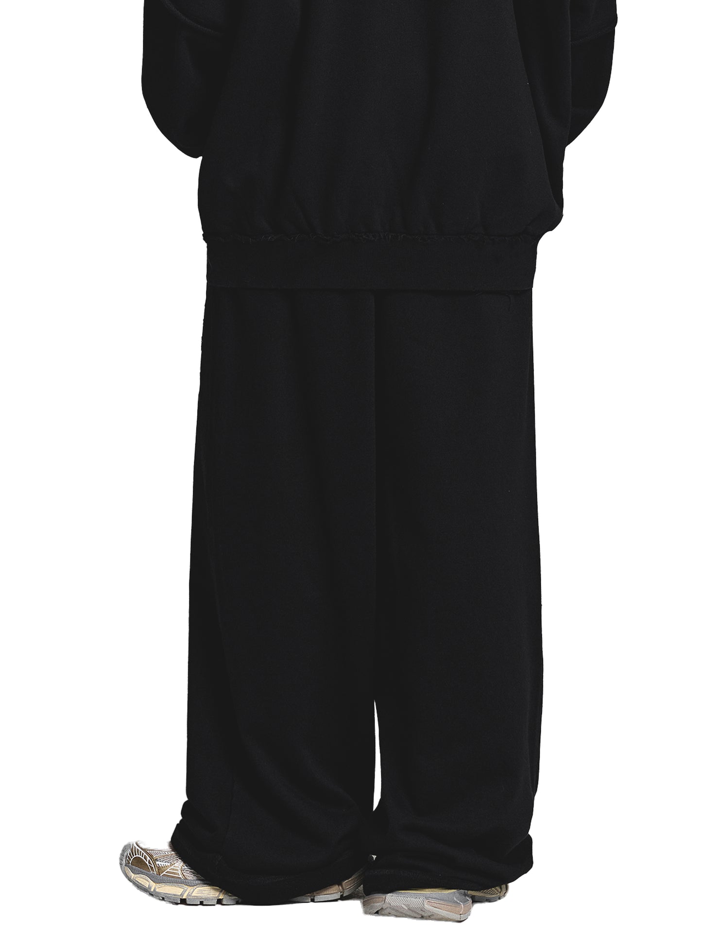 acid washed raw edge sweatpants