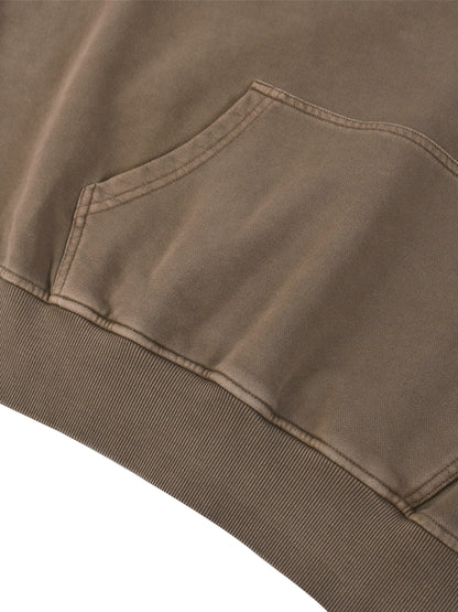 Acid Washed Tape Raw Edge Hoodie