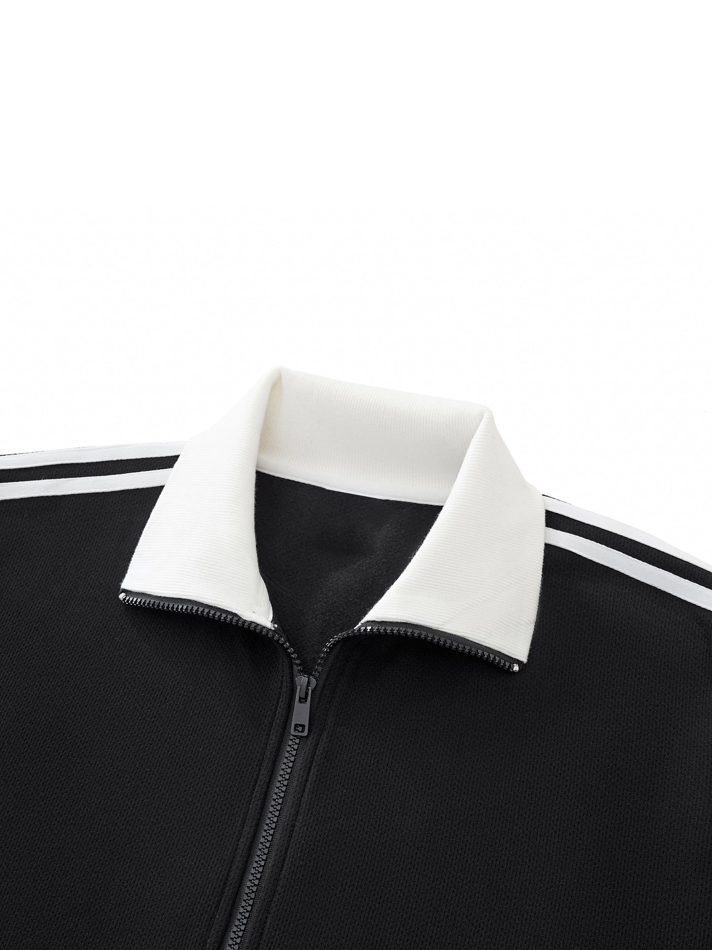 contrast side stripe fleece track jacket