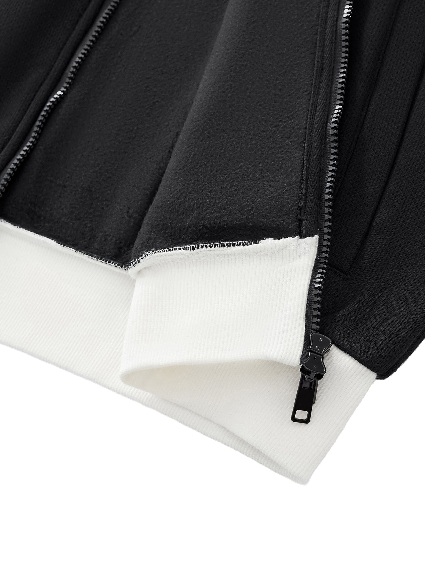 contrast side stripe fleece track jacket