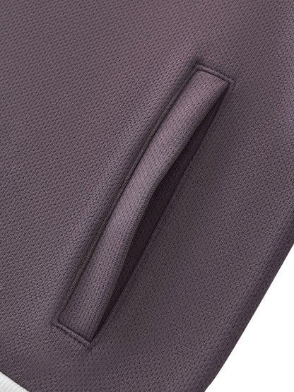 Contrast Side Stripe Fleece Cropped Track Jacket