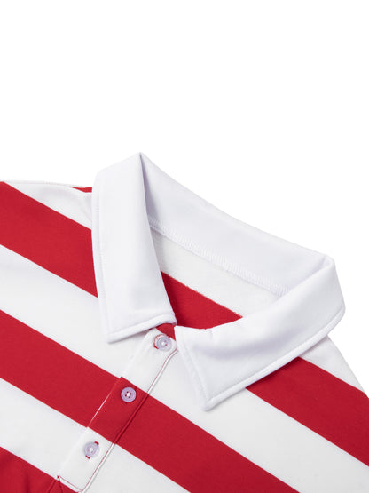 Colour Block Stripe Polo Shirt