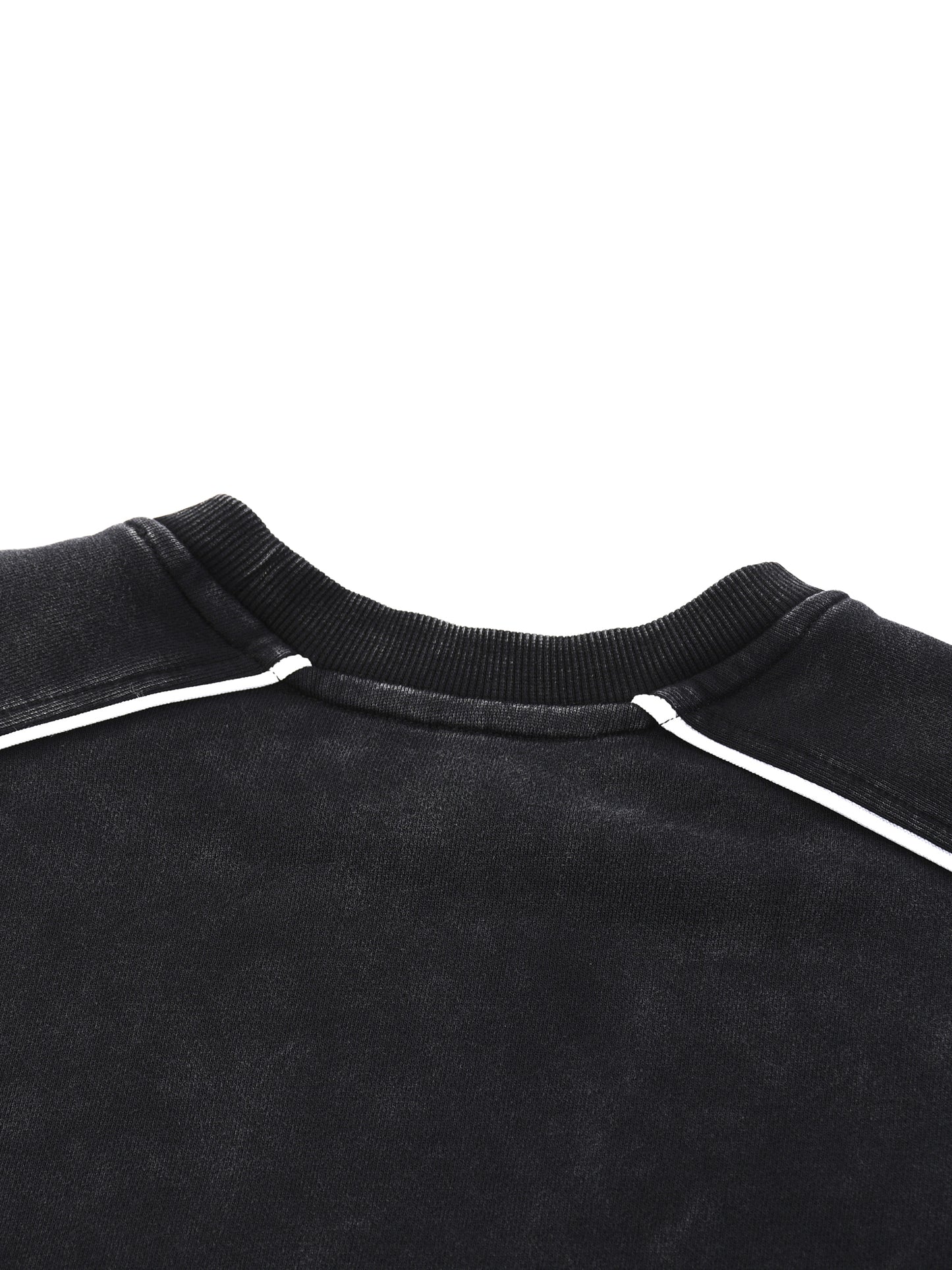 mineral wash piping raw hem sweatshirt