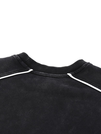 Mineral Wash Piping Raw Hem Sweatshirt