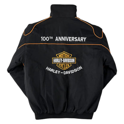 Harley Davidson Embroidered F1 Nascar Vintage Racing Jacket - Black