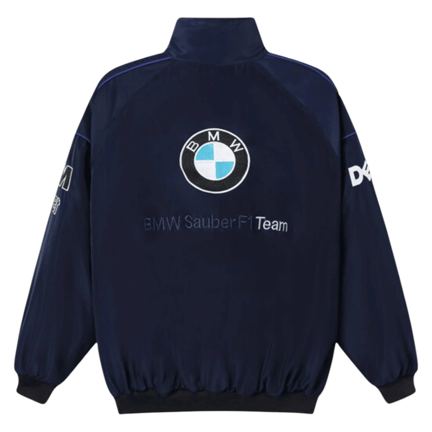 bmw embroidered f1 nascar vintage racing jacket - navy