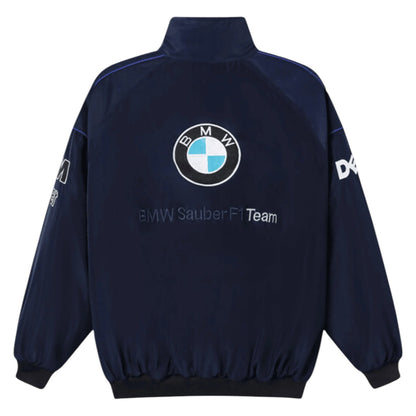 BMW Embroidered F1 Nascar Vintage Racing Jacket - Navy
