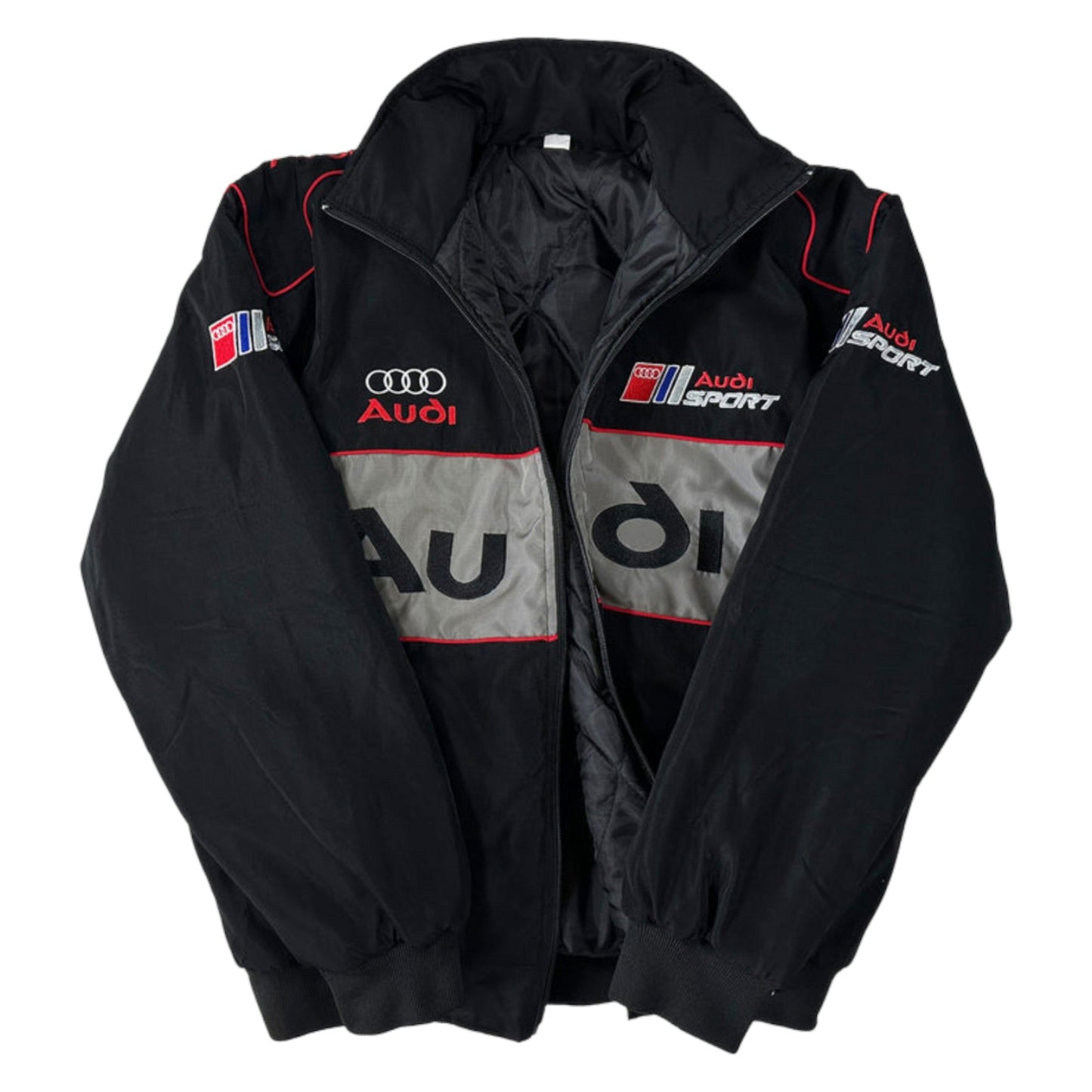 audi embroidered f1 nascar vintage racing jacket - black