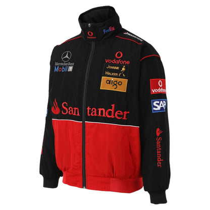Mercedes-Benz McLaren Embroidered F1 Nascar Vintage Racing Jacket - Black/Red