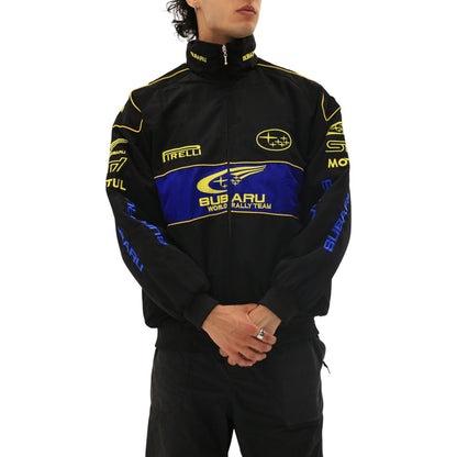 Subaru Embroidered F1 Nascar Vintage Racing Jacket - Black