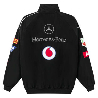 Mercedes-Benz Embroidered F1 Nascar Vintage Racing Jacket - Black