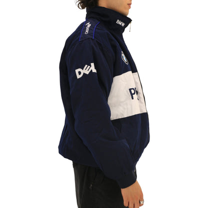 BMW Embroidered F1 Nascar Vintage Racing Jacket - Navy/White