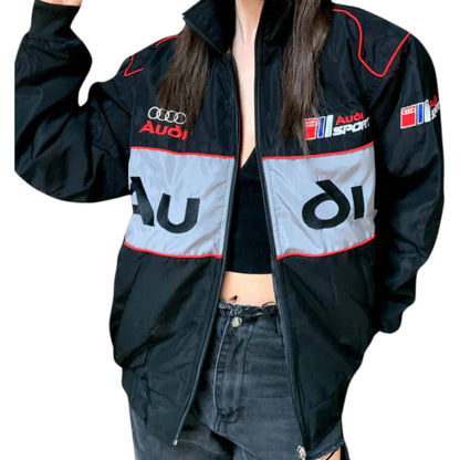 Audi Embroidered F1 Nascar Vintage Racing Jacket - Black