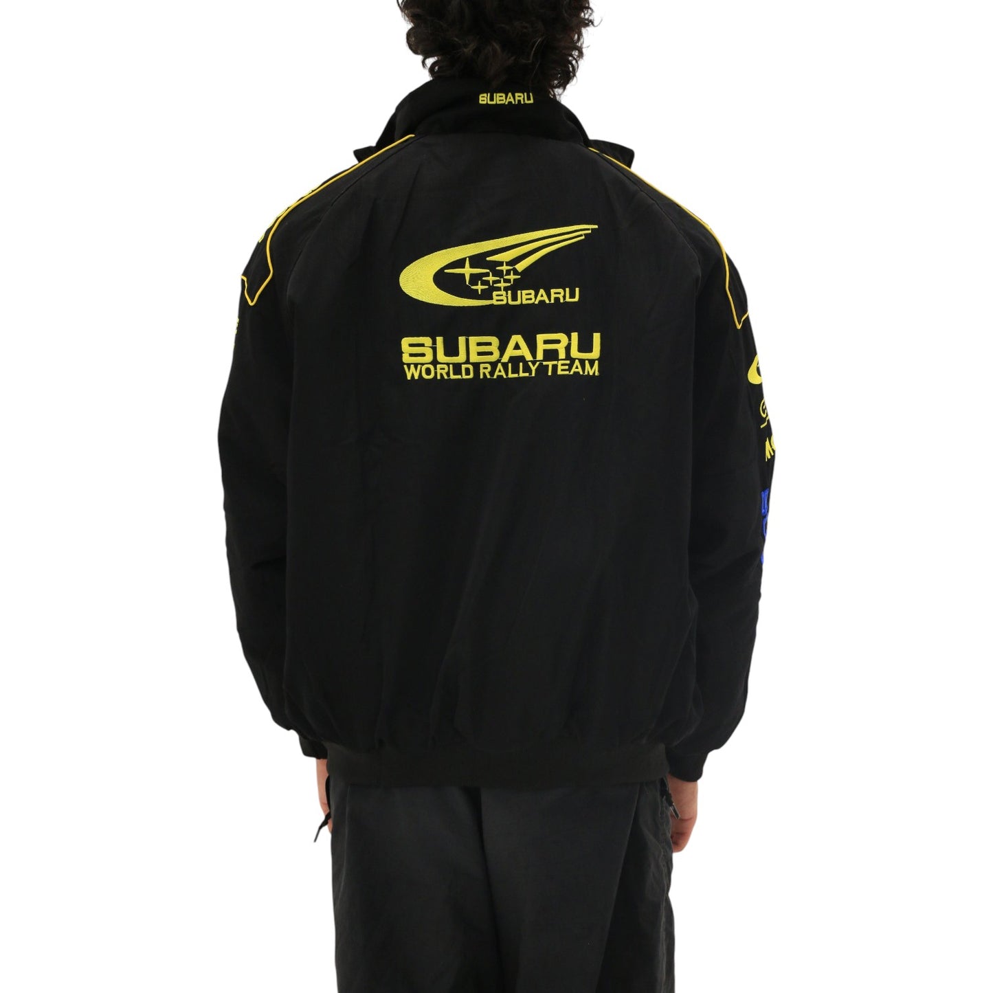 subaru embroidered f1 nascar vintage racing jacket - black