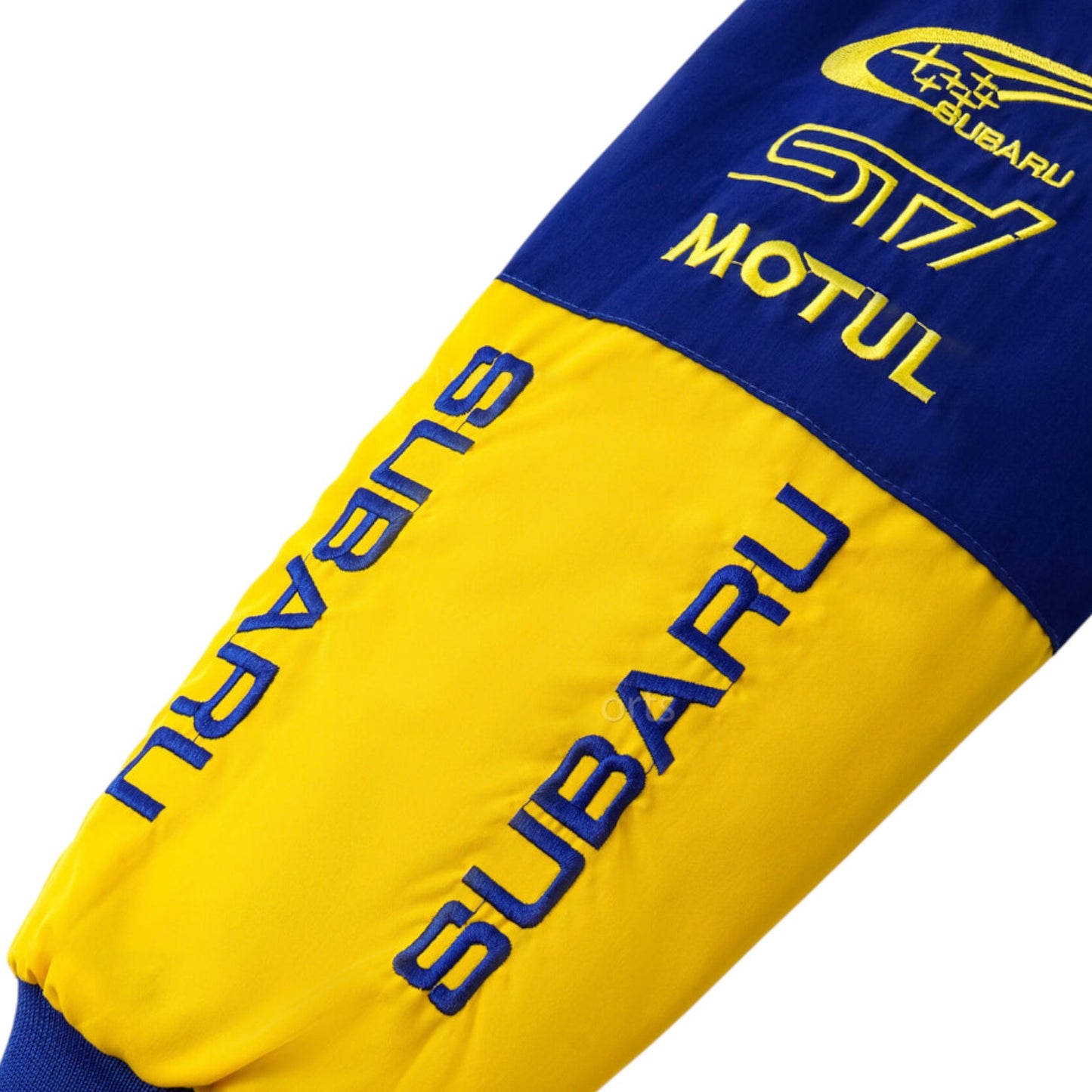 subaru embroidered f1 nascar vintage racing jacket - blue/yellow
