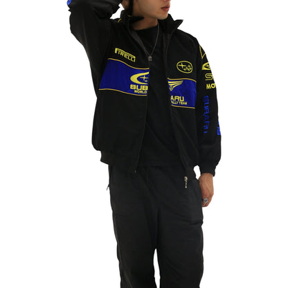 Subaru Embroidered F1 Nascar Vintage Racing Jacket - Black