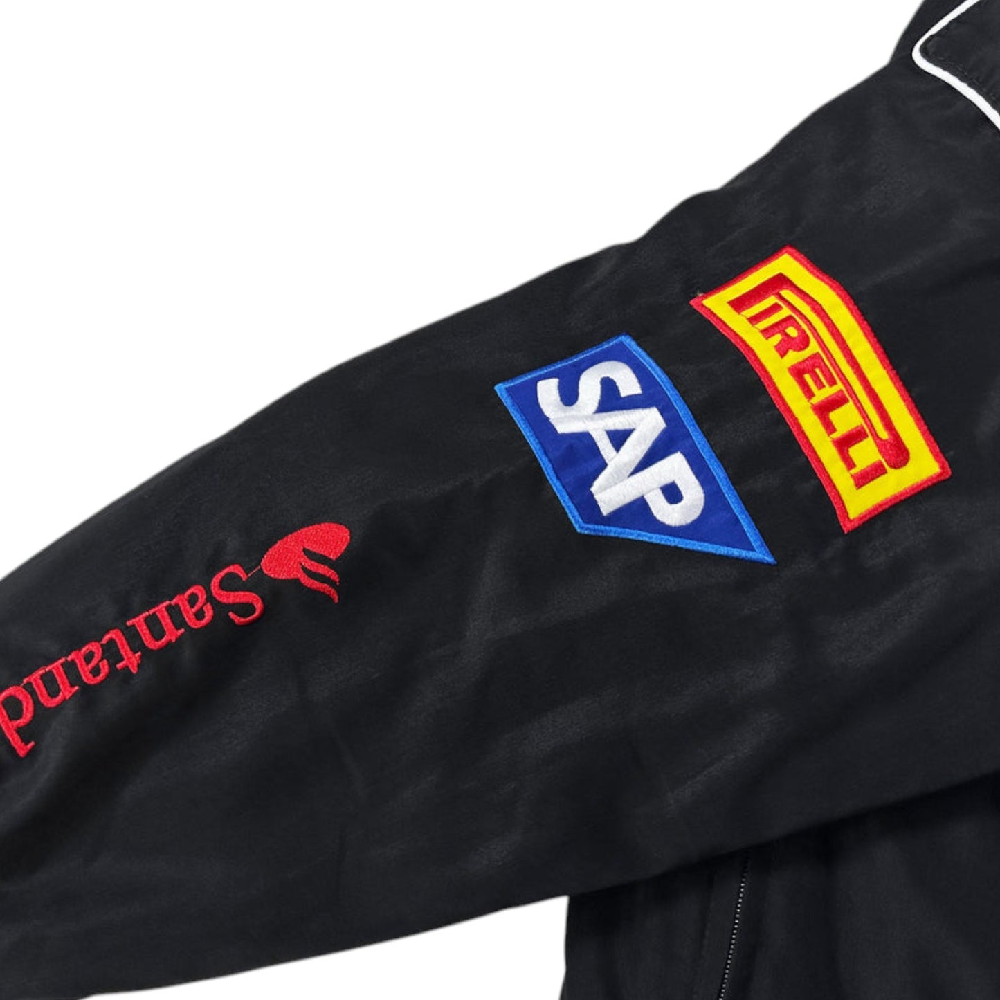 mercedes-benz embroidered f1 nascar vintage racing jacket - black
