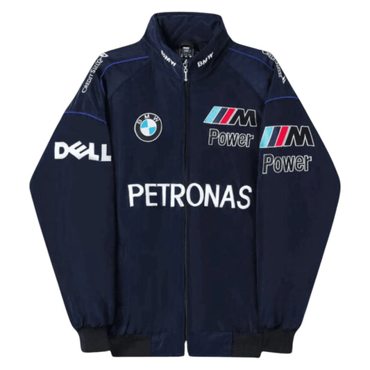 BMW Embroidered F1 Nascar Vintage Racing Jacket - Navy